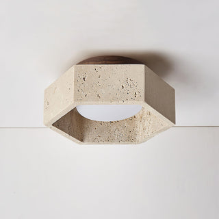 Hexagon Travertine Hexa Core Ceiling Light