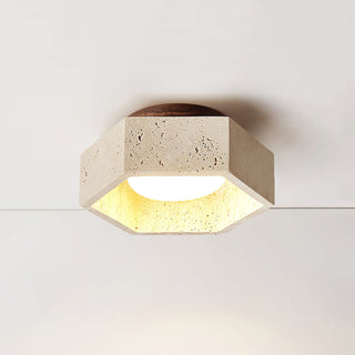 Hexagon Travertine Hexa Core Ceiling Light