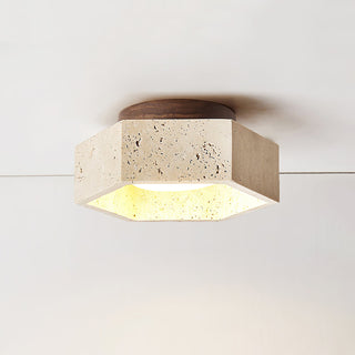 Hexagon Travertine Hexa Core Ceiling Light