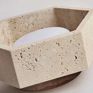Hexagon Travertine Hexa Core Ceiling Light
