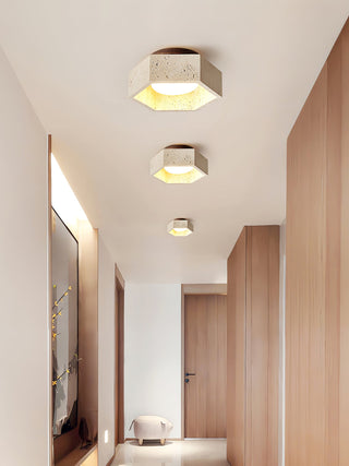 Hexagon Travertine Hexa Core Ceiling Light