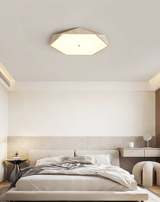 Hexagonal Travertine Lunarc Stone Ceiling Lamp