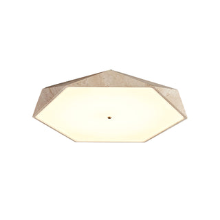 Hexagonal Travertine Lunarc Stone Ceiling Lamp
