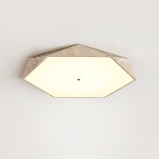 Hexagonal Travertine Lunarc Stone Ceiling Lamp