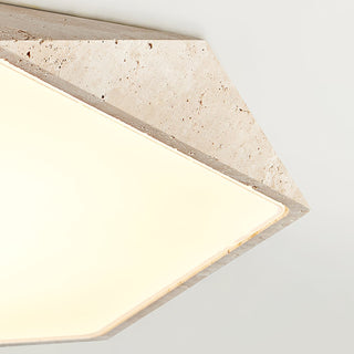 Hexagonal Travertine Lunarc Stone Ceiling Lamp