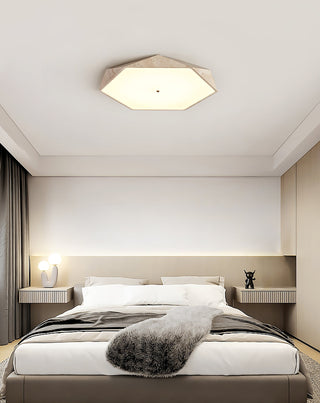 Hexagonal Travertine Lunarc Stone Ceiling Lamp