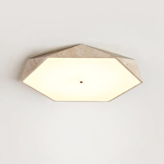 Hexagonal Travertine Lunarc Stone Ceiling Lamp