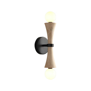 Hourglass Shape Travertine Obel Wall Sconce