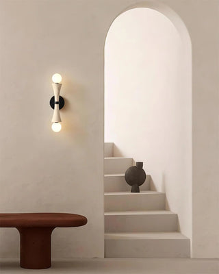 Hourglass Shape Travertine Obel Wall Sconce