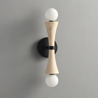 Hourglass Shape Travertine Obel Wall Sconce