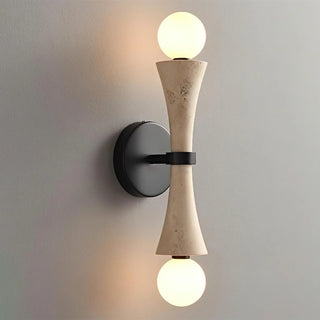 Hourglass Shape Travertine Obel Wall Sconce