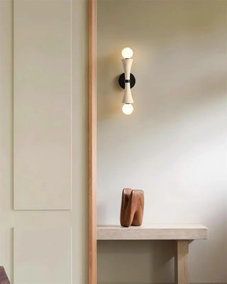 Hourglass Shape Travertine Obel Wall Sconce