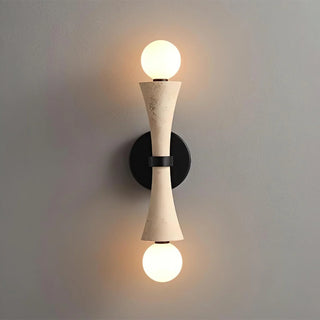 Hourglass Shape Travertine Obel Wall Sconce