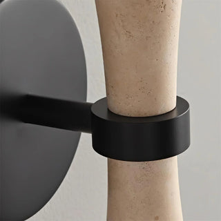 Hourglass Shape Travertine Obel Wall Sconce