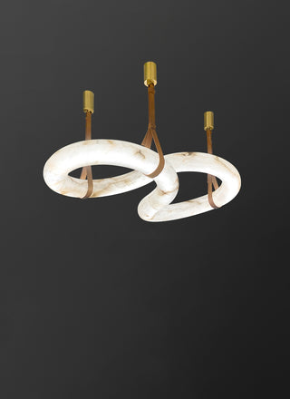 Infinity Hanging Light. oslo pendant. leather lighting. Infinity Pendant Light. Infinity LED Pendant. Infinity Alabaster Chandelier by Atelier Alain Ellou. Infinity Alabaster Chandelier.