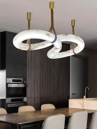 Infinity Hanging Light. oslo pendant. leather lighting. Infinity Pendant Light. Infinity LED Pendant. Infinity Alabaster Chandelier by Atelier Alain Ellou. Infinity Alabaster Chandelier.