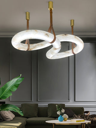 Infinity Hanging Light. oslo pendant. leather lighting. Infinity Pendant Light. Infinity LED Pendant. Infinity Alabaster Chandelier by Atelier Alain Ellou. Infinity Alabaster Chandelier.