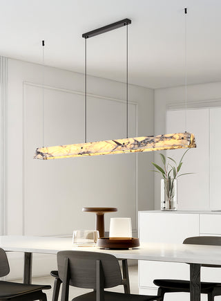 Linear Minimalist Marble Pendant Light