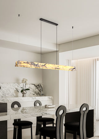 Linear Minimalist Marble Pendant Light