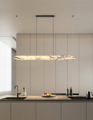 Linear Minimalist Marble Pendant Light