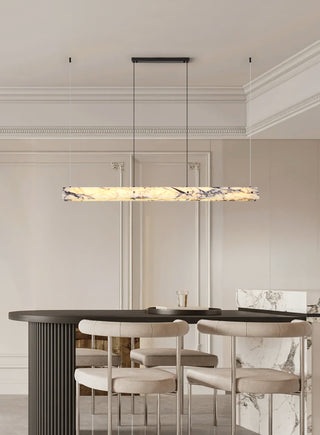 Linear Minimalist Marble Pendant Light