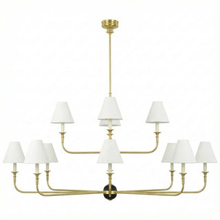Linear Multi-Arm Cone Fabric Chandelier