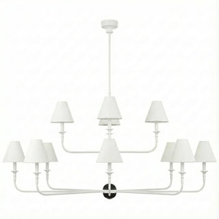 Linear Multi-Arm Cone Fabric Chandelier