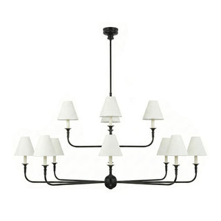 Linear Multi-Arm Cone Fabric Chandelier