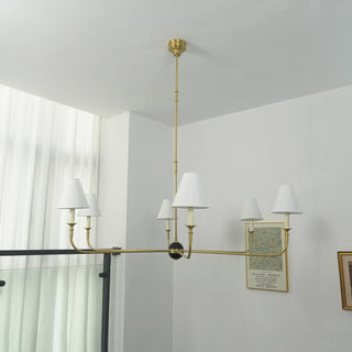 Linear Multi-Arm Cone Fabric Chandelier