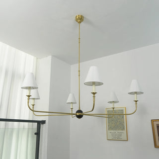 Linear Multi-Arm Cone Fabric Chandelier