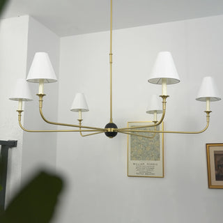 Linear Multi-Arm Cone Fabric Chandelier