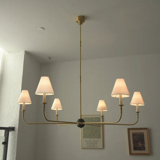 Linear Multi-Arm Cone Fabric Chandelier