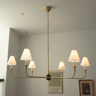 Linear Multi-Arm Cone Fabric Chandelier