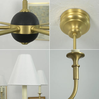 Linear Multi-Arm Cone Fabric Chandelier