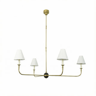 Linear Multi-Arm Cone Fabric Chandelier