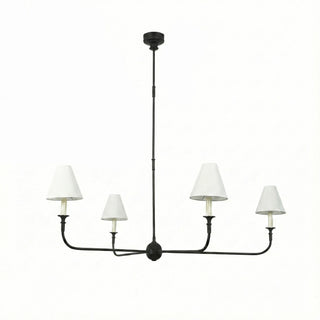 Linear Multi-Arm Cone Fabric Chandelier