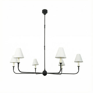 Linear Multi-Arm Cone Fabric Chandelier