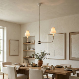 Linear Multi-Arm Cone Fabric Chandelier