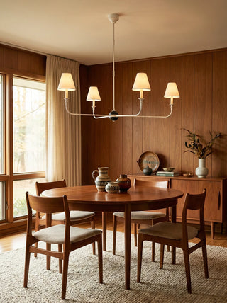 Linear Multi-Arm Cone Fabric Chandelier