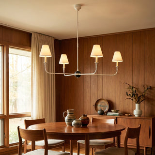 Linear Multi-Arm Cone Fabric Chandelier