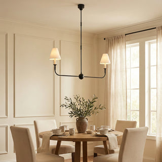 Linear Multi-Arm Cone Fabric Chandelier