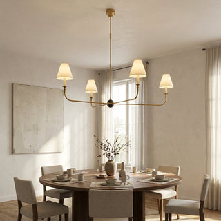 Linear Multi-Arm Cone Fabric Chandelier