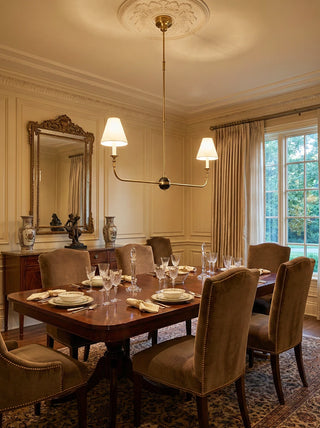 Linear Multi-Arm Cone Fabric Chandelier