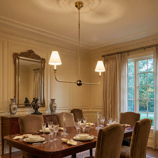 Linear Multi-Arm Cone Fabric Chandelier