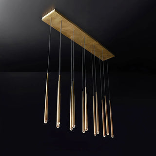 Long Dish Brass Art Crystal Chandelier