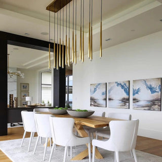 Long Dish Brass Art Crystal Chandelier