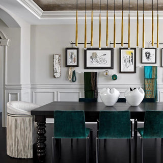 Long Dish Brass Art Crystal Chandelier