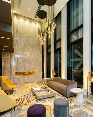 Long Dish Brass Art Crystal Chandelier