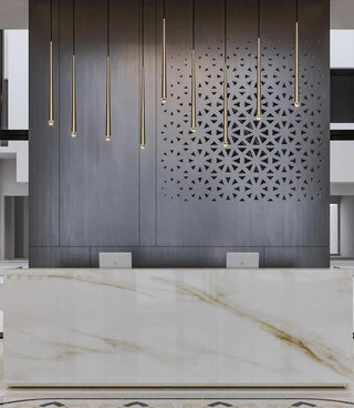 Long Dish Brass Art Crystal Chandelier