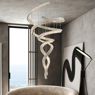 Long Spiral Crystal Chandelier